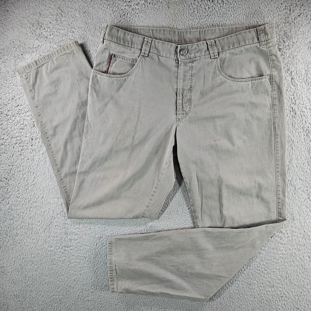 Meyer Diego Mens Pants Gray Cotton Stretch Straight Leg Trousers Size 36x32 54